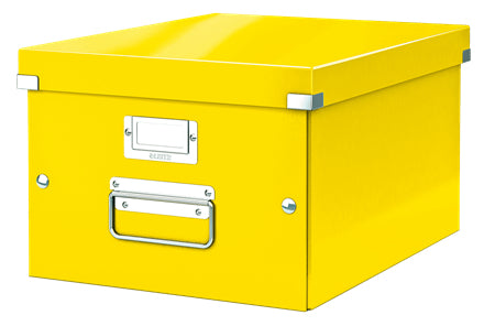 Leitz Click&Store Aufbewahrungsbox B 281 × H 200 × T 370 mm – für A4, mit Deckel, stapelbar, gelb, Karton