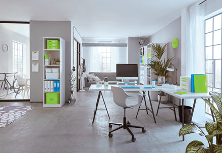 Leitz WOW – Briefkorb für A4, Polystyrol (PS), Grün/Weiss, 267 × 49 × 336 mm