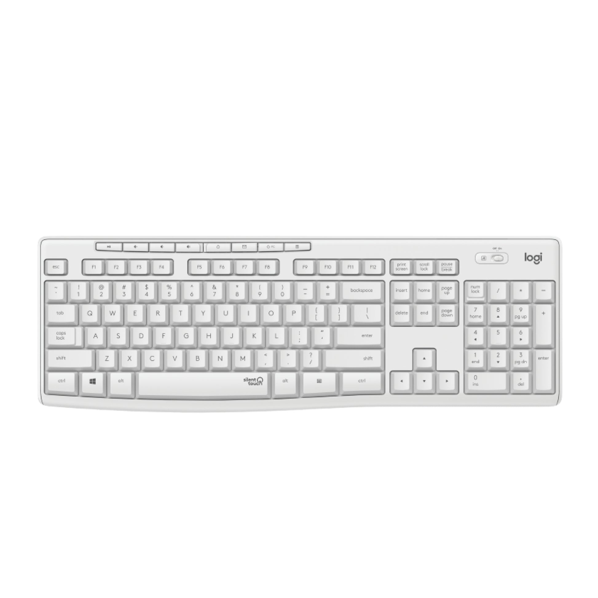 Logitech MK295 Silent Wireless Combo – Tastatur, kabellos (2,4 GHz), CH-Layout (DE-CH), Weiss