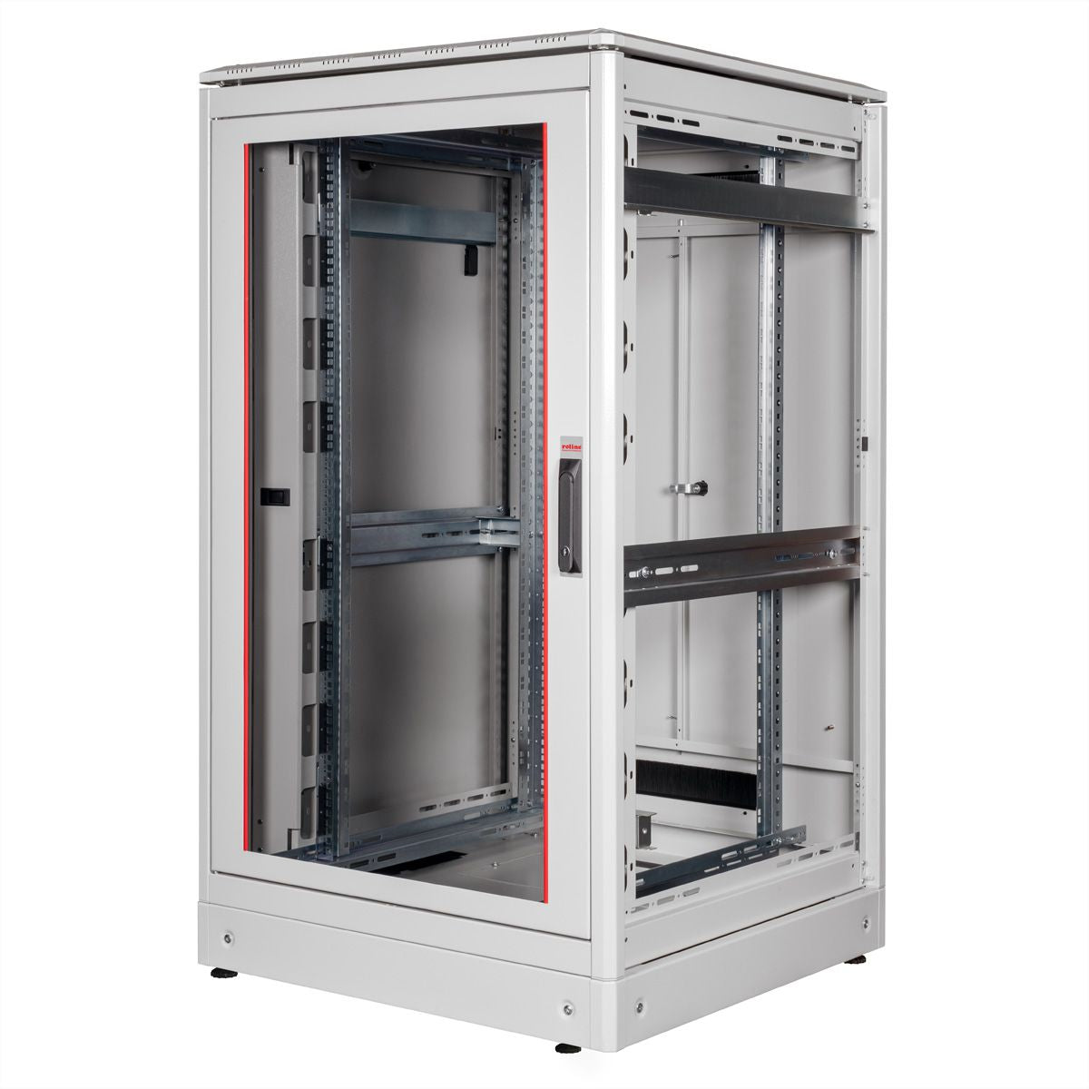 ROLINE Pro – 19" Netzwerkschrank 26U, IP20, abschliessbar, 800 × 800 × 1342 mm, lichtgrau, Stahl