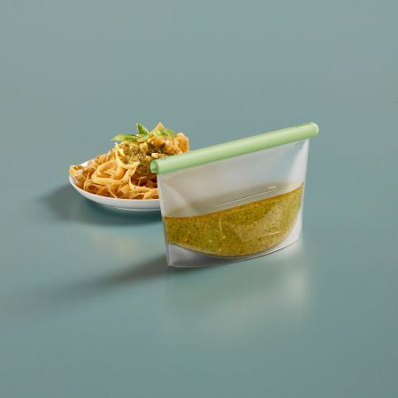 Lékué Vorratsdose 500 ml, 19,6 × 6,6 × 12 cm, Silikon, grün