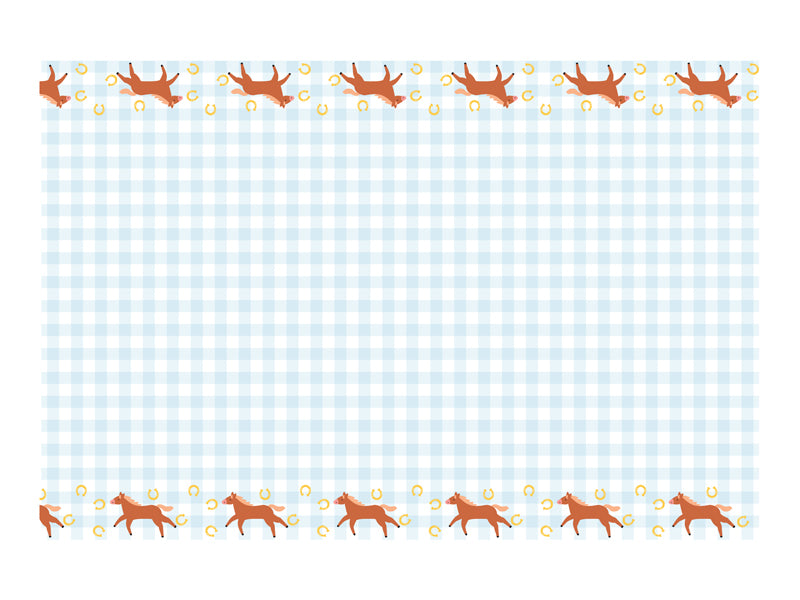 PartyDeco Tischdecke – 120×180 cm, Papier, Hellblau, Pferde