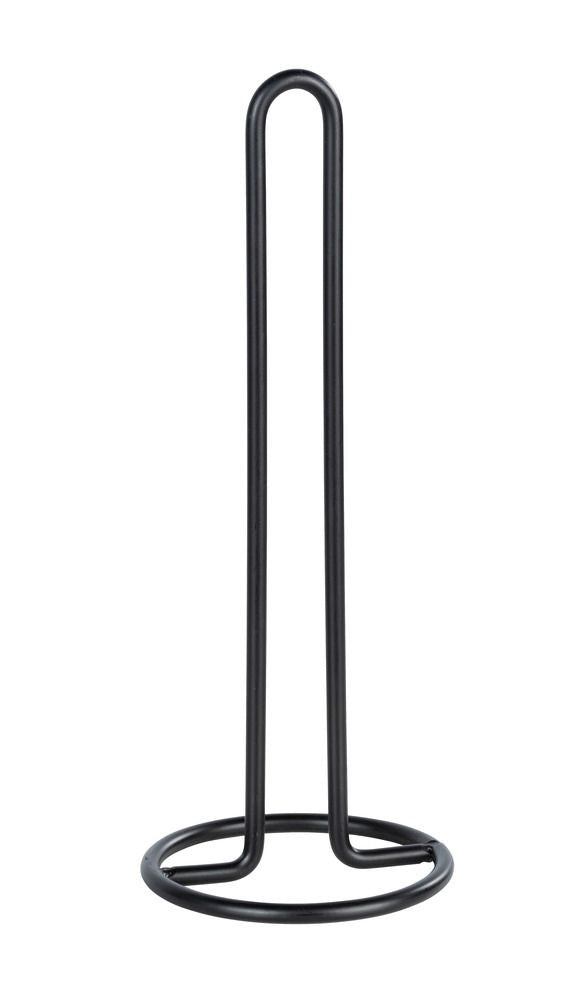 WENKO Küchenrollenhalter Metall, Ø 12,5 × 32,5 cm, Schwarz