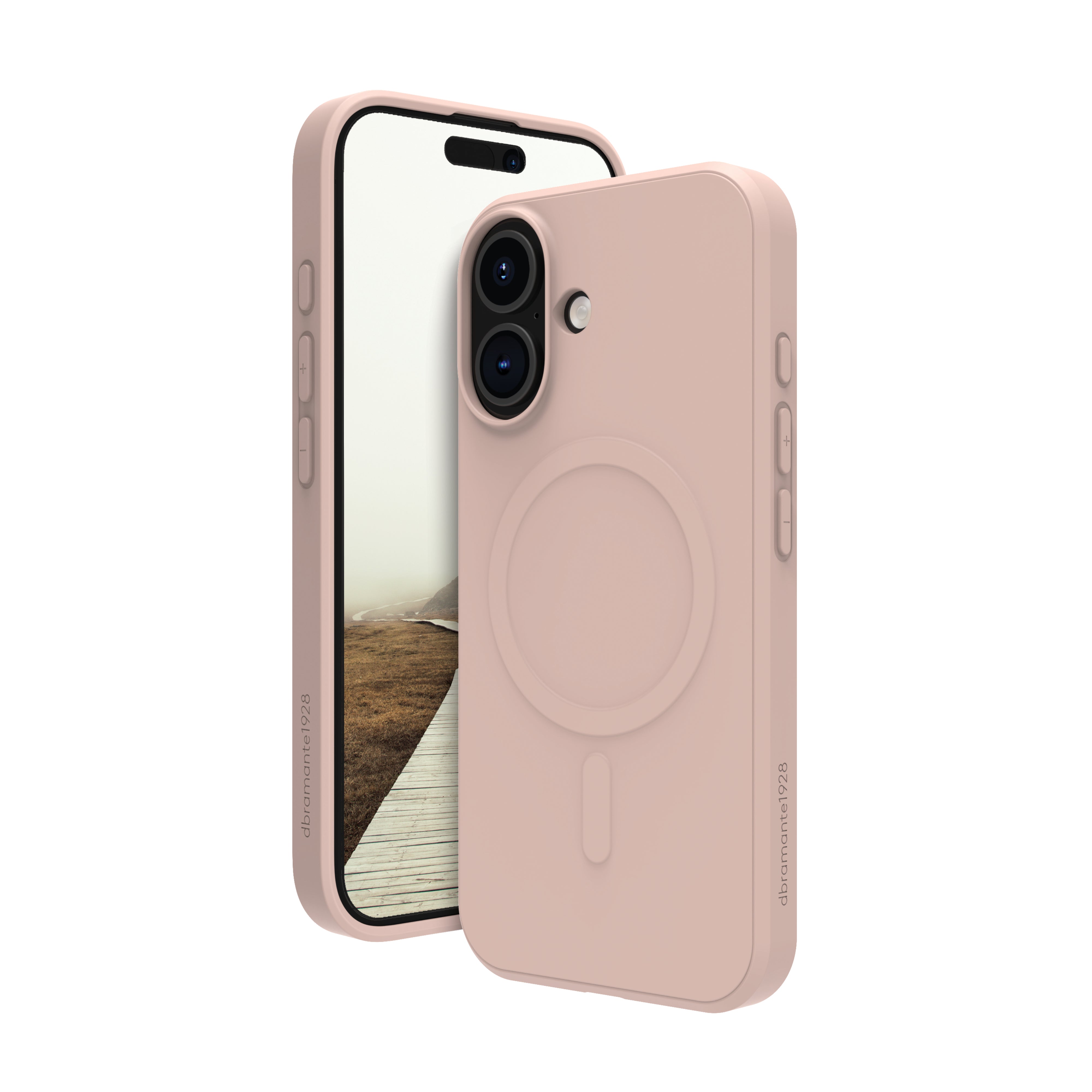 dbramante1928 Greenland Pro MS Backcover – für Apple iPhone 16, Recycling-Kunststoff, Pink Sand