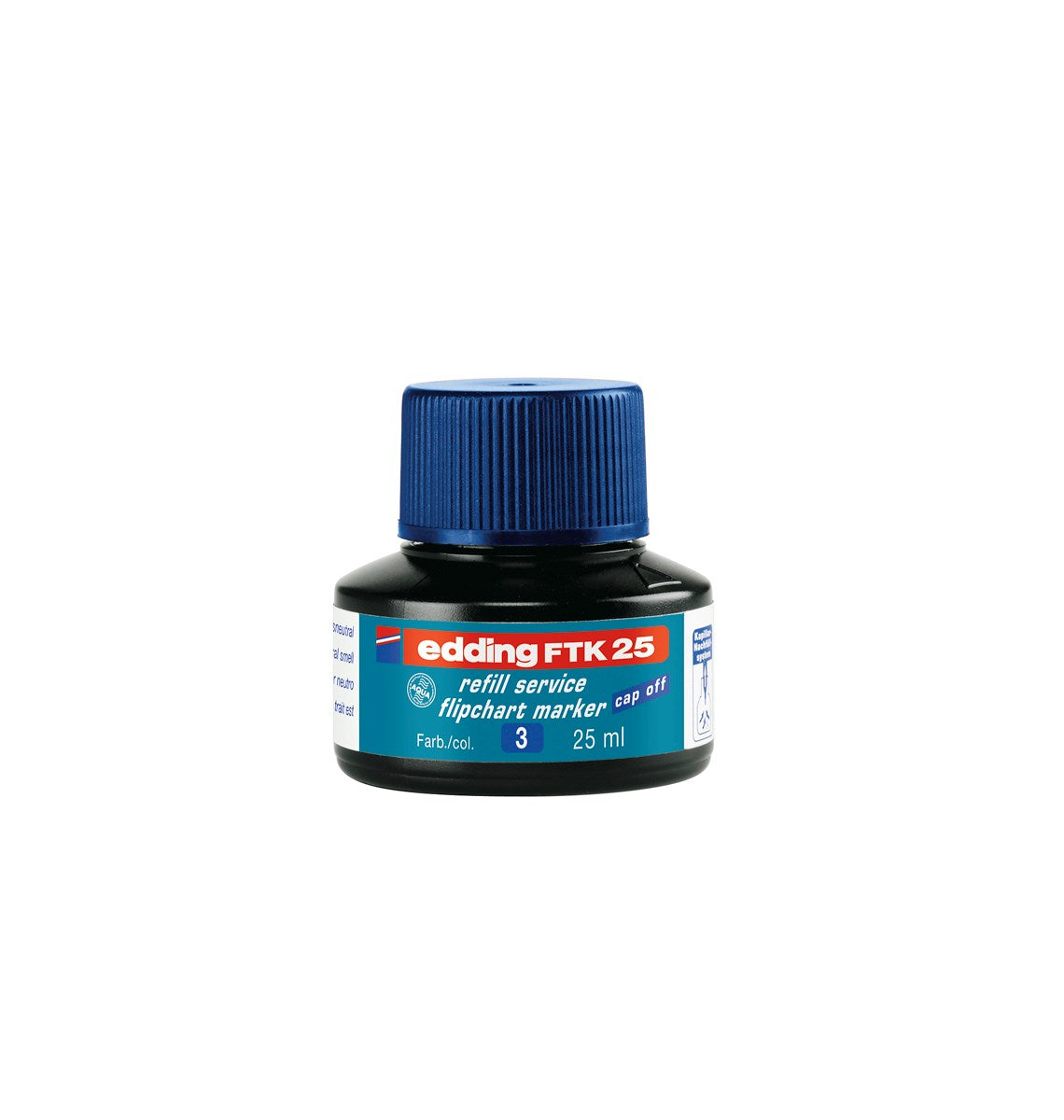 Edding FTK25 Whiteboard-Marker Nachfülltinte – Blau, 25 ml, für edding e-380, e-383, EcoLine e-31 und andere