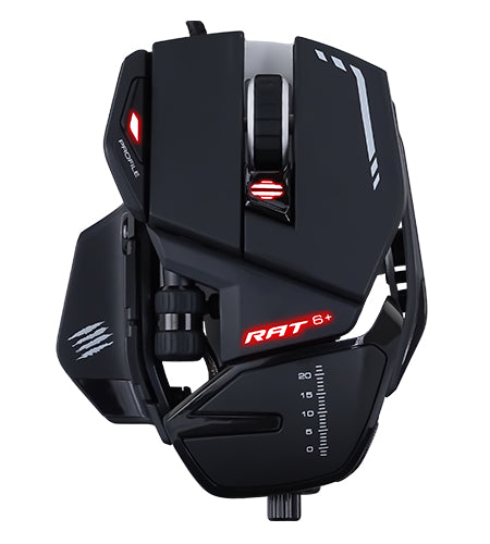 Mad Catz R.A.T. 6+ – Gaming-Maus – Kabelgebunden (USB-A), 12000 DPI, Rechts, Schwarz
