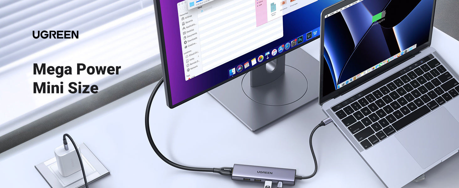 UGREEN 15596 Multiport-Adapter – USB-C, 1× HDMI, 3× USB-A, 1× USB-C, 100 W PD, für Windows/Mac/ChromeOS