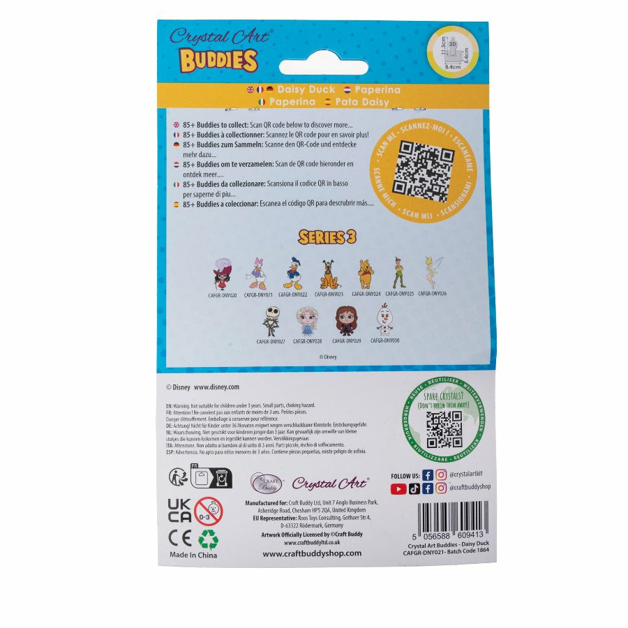CRAFT Buddy Crystal Art Buddy – Diamond-Painting-Set Daisy Duck – 8 × 11 cm – ab 6 Jahren