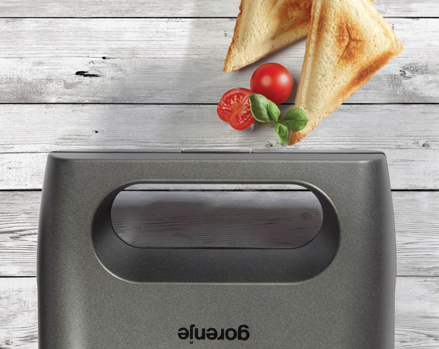 Gorenje Sandwichmaker SM703GCG – 700 W, Abnehmbare Platten & Antihaftbeschichtung – Silber