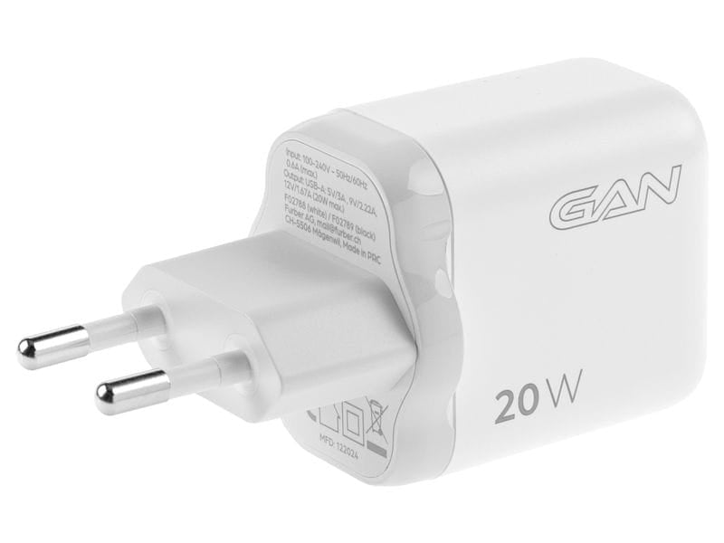 ONIT F02788 USB-Ladegerät 20 W – USB-A×1 – QC 3.0, GaN, EU-Stecker (Typ C) – Weiss