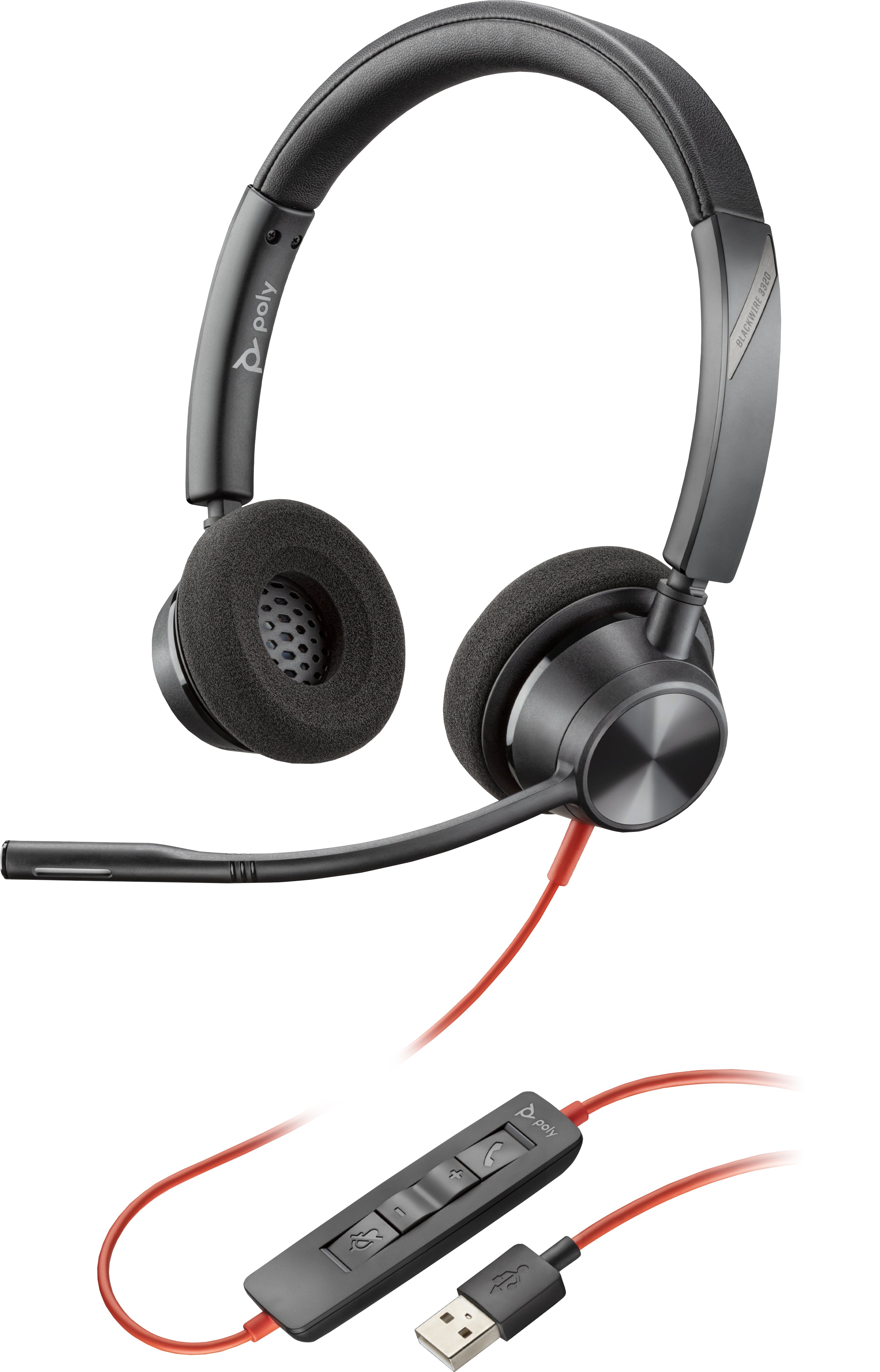 Poly Blackwire 3320 – USB-A Headset, kabelgebunden