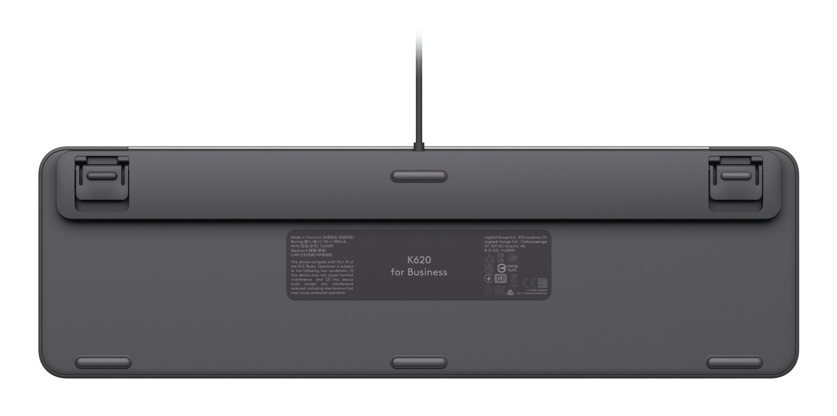 Logitech Signature Slim K620 – Tastatur – Scherenmechanik – Kabelgebunden – USB-C – QWERTY (UK-INT) – Graphit