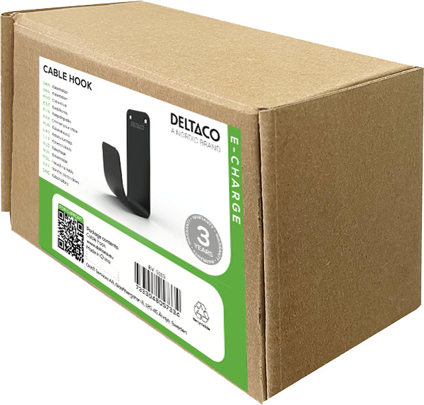 Deltaco Kabelhalter, Edelstahl SS304 – schwarz