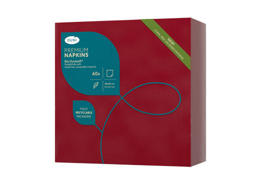 Duni Servietten Bordeaux – 40 × 40 cm, 1-lagig – 60 Stück
