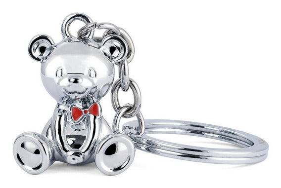 TROIKA Schlüsselanhänger Teddybär Bärnd – Metall, Silber, 92 × 35 × 28 mm, 6er-Pack