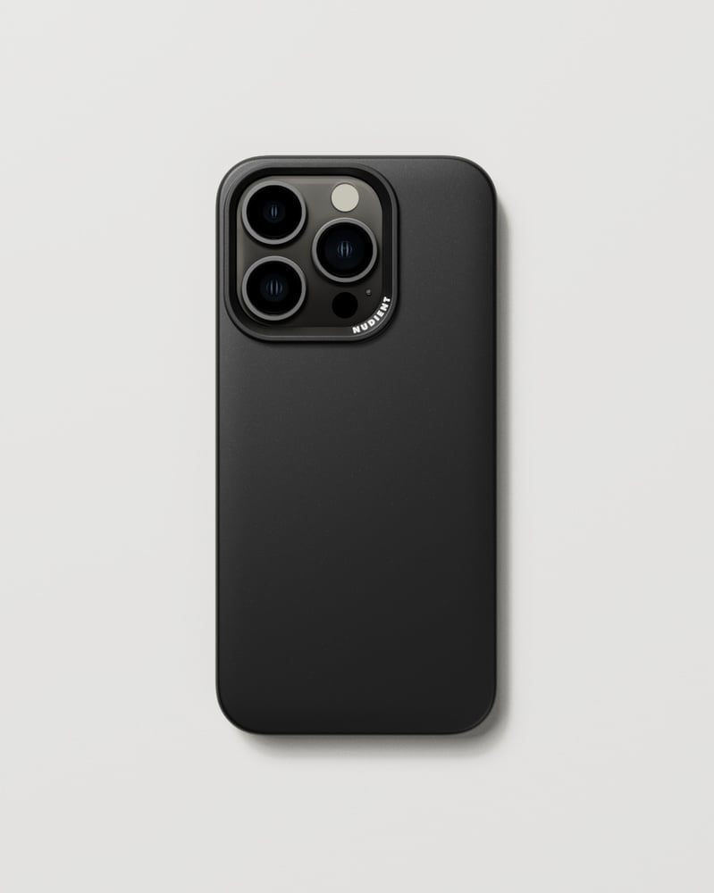 Nudient Backcover – für Apple iPhone 15 Pro, MagSafe, Recycling-Kunststoff, schwarz, kratzresistent