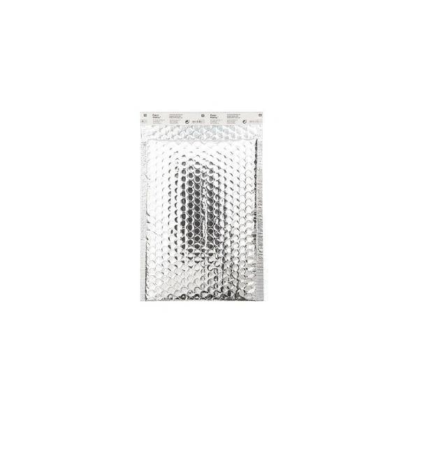 Rico Design Luftpolstertasche – B5, Lasche, Silber, Folie – 1 Stk.