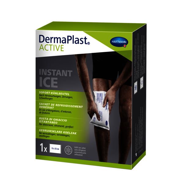 DermaPlast Active Sofort-Kühlbeutel – 150 × 170 mm, weiss, hautfreundlich, mit Vlies-Schutzhülle