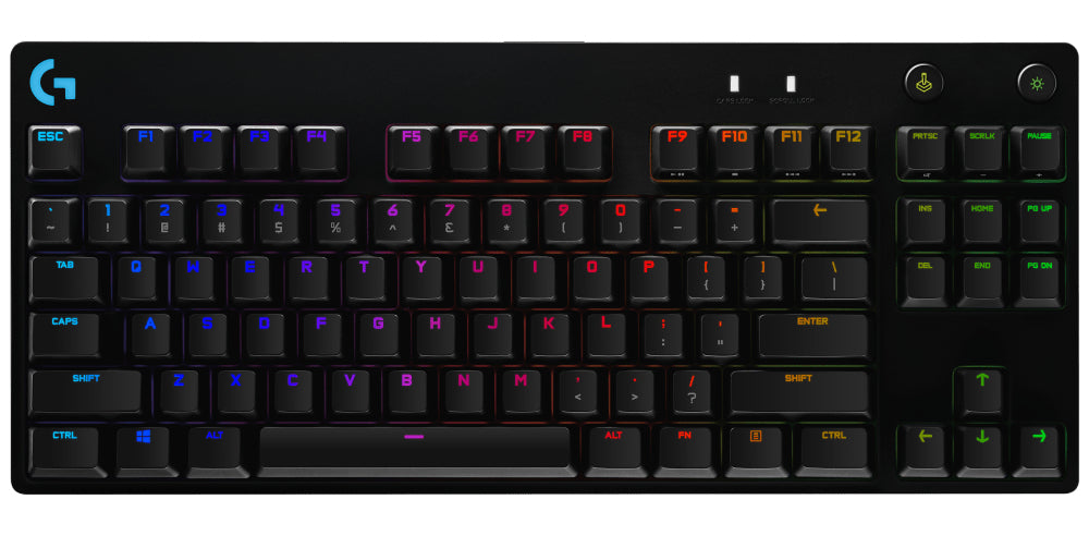 Logitech G Pro Tastatur TKL - Mechanisch, RGB - Kabelgebunden, USB - QWERTY (UK-INT) - Schwarz