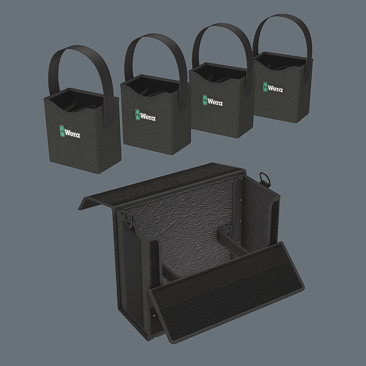 Wera 2go 2 XL Werkzeugkoffer – 2-teilig, mit Handgriff, schlagfest, schwarz, B 350 × H 185 × T 480 mm