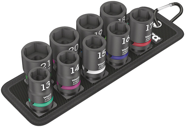 Wera Belt C Impaktor – Stecknuss-Satz 1/2" 13–21 mm, 10-teilig, Belt – 05004580001