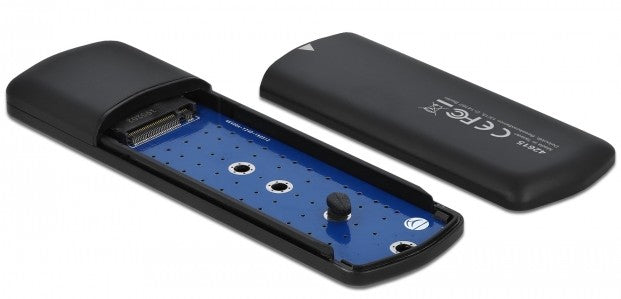 DeLOCK 42615 – M.2 NVMe SSD-Gehäuse, USB 3.2 Gen 2 (10 Gbit/s), USB-C, schwarz, für M.2 Key-B/M (PCIe)