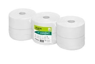 Wepa satino by wepa Toilettenpapier Jumbo – 2-lagig, Rollenlänge 380 m, 1'520 Blatt/Rolle – 6 Rollen