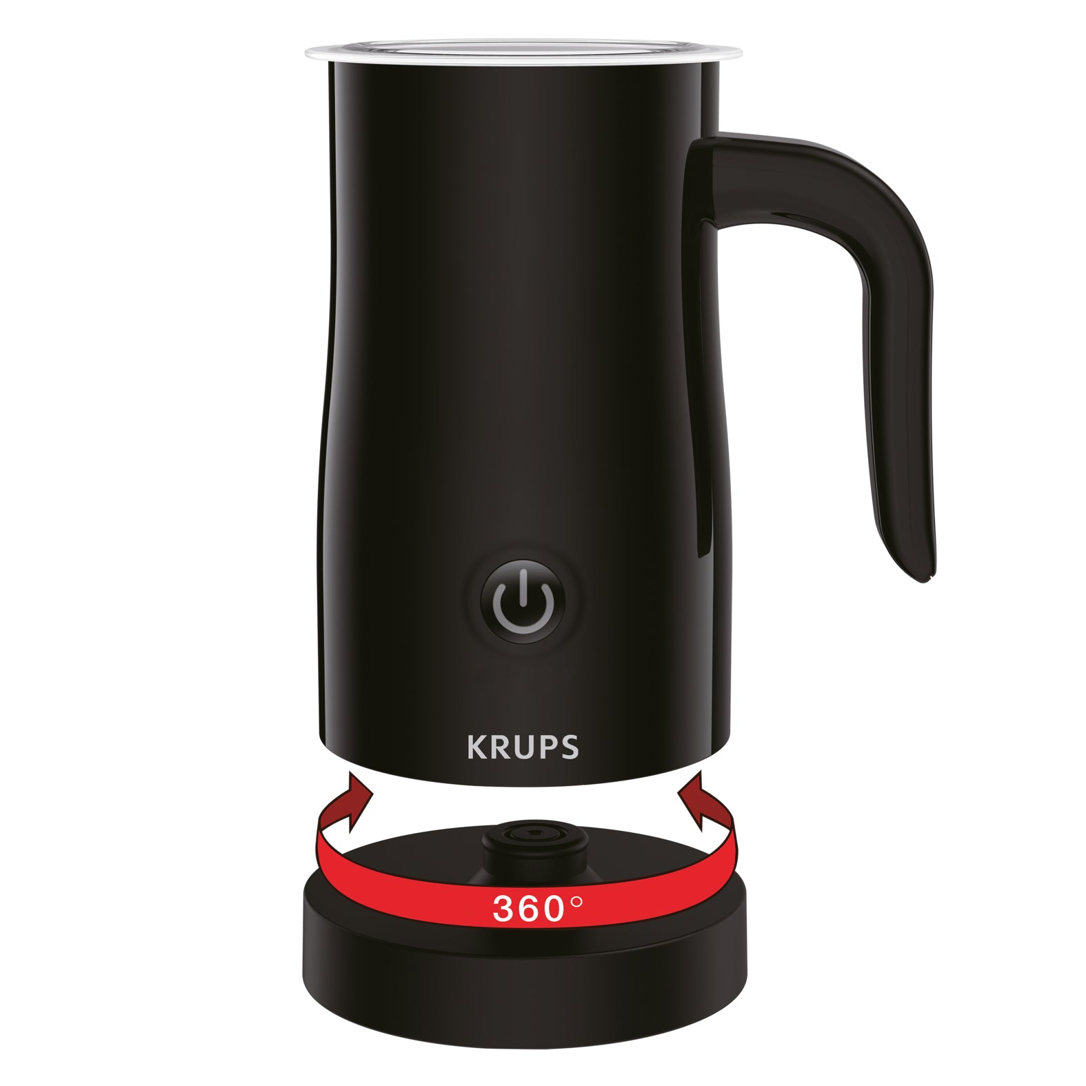 Krups Elektrischer Milchschäumer XL1008 – Füllmenge 150 ml, Schaum 150 ml, 550 W, Schwarz