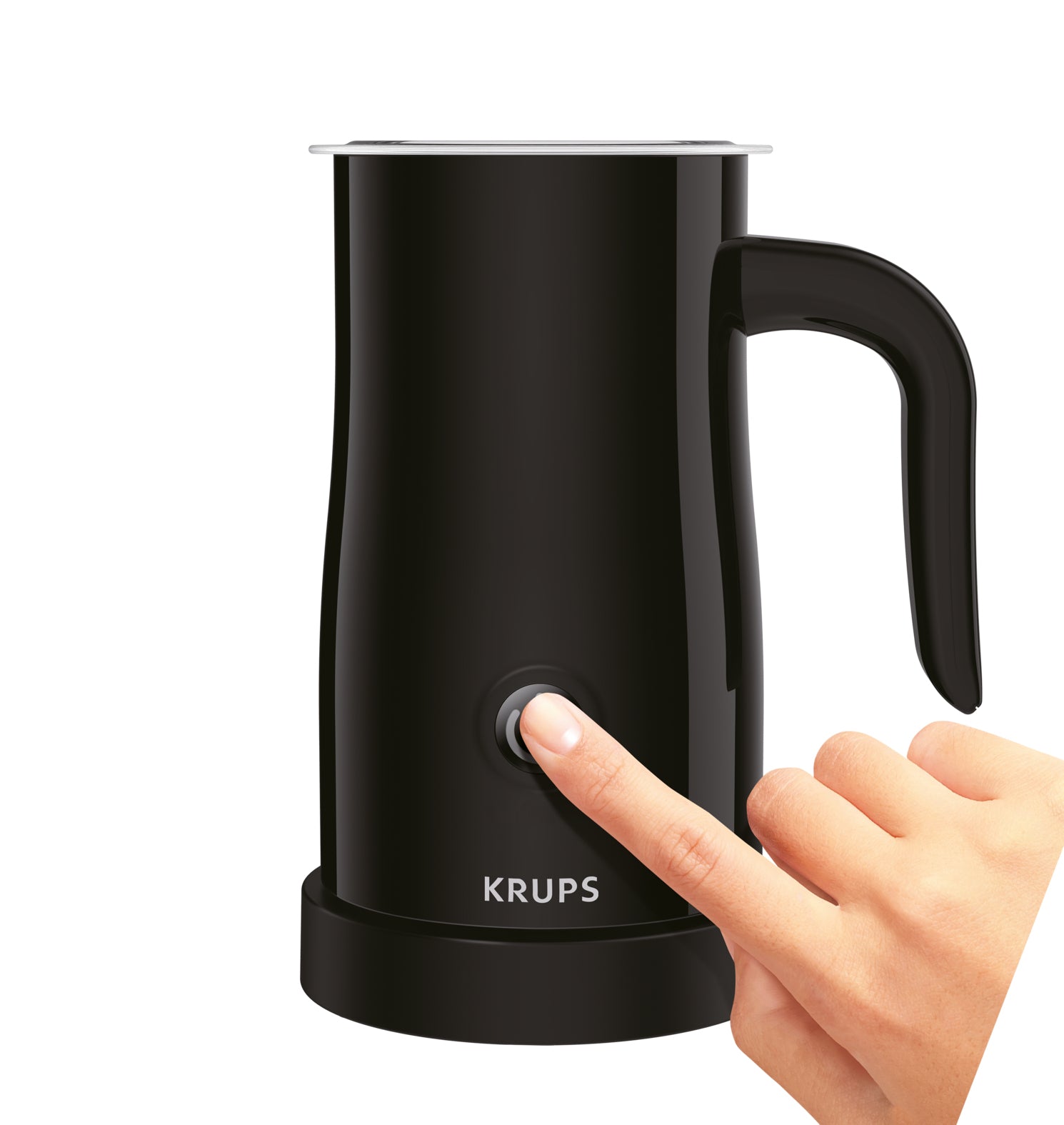 Krups Elektrischer Milchschäumer XL1008 – Füllmenge 150 ml, Schaum 150 ml, 550 W, Schwarz