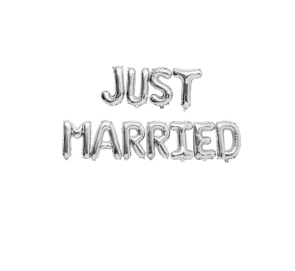 Rico Design Folienballon Just Married – Silber – 36 cm – Folie – 11 Stk