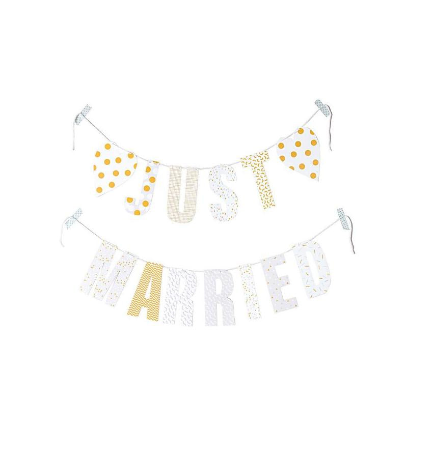 Rico Design Girlande Just Married – mehrfarbig – 300 cm – Papier – Foliendruck
