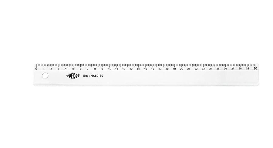 Wedo Wandtafel-Lineal 30 cm – Kunststoff, transparent, mit eingeprägter Masseinteilung
