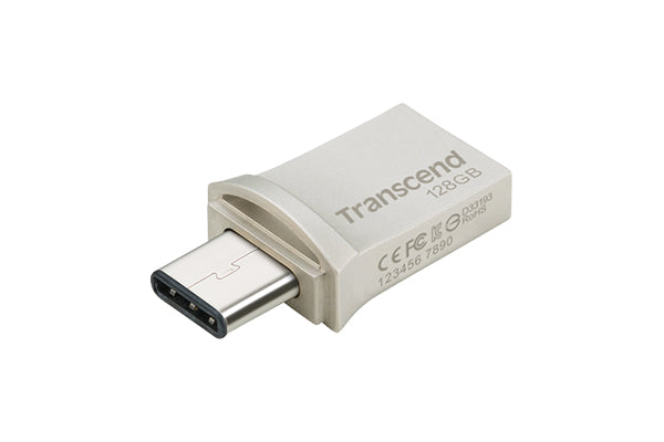 Transcend USB-Stick – 128 GB, USB 3.0, OTG; Typ A und C; Silber