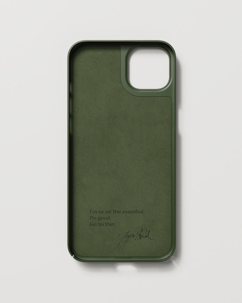 Nudient Thin Backcover – für Apple iPhone 14 Plus – MagSafe, Recycelbarer Kunststoff+Mikrofaser, Pine Green