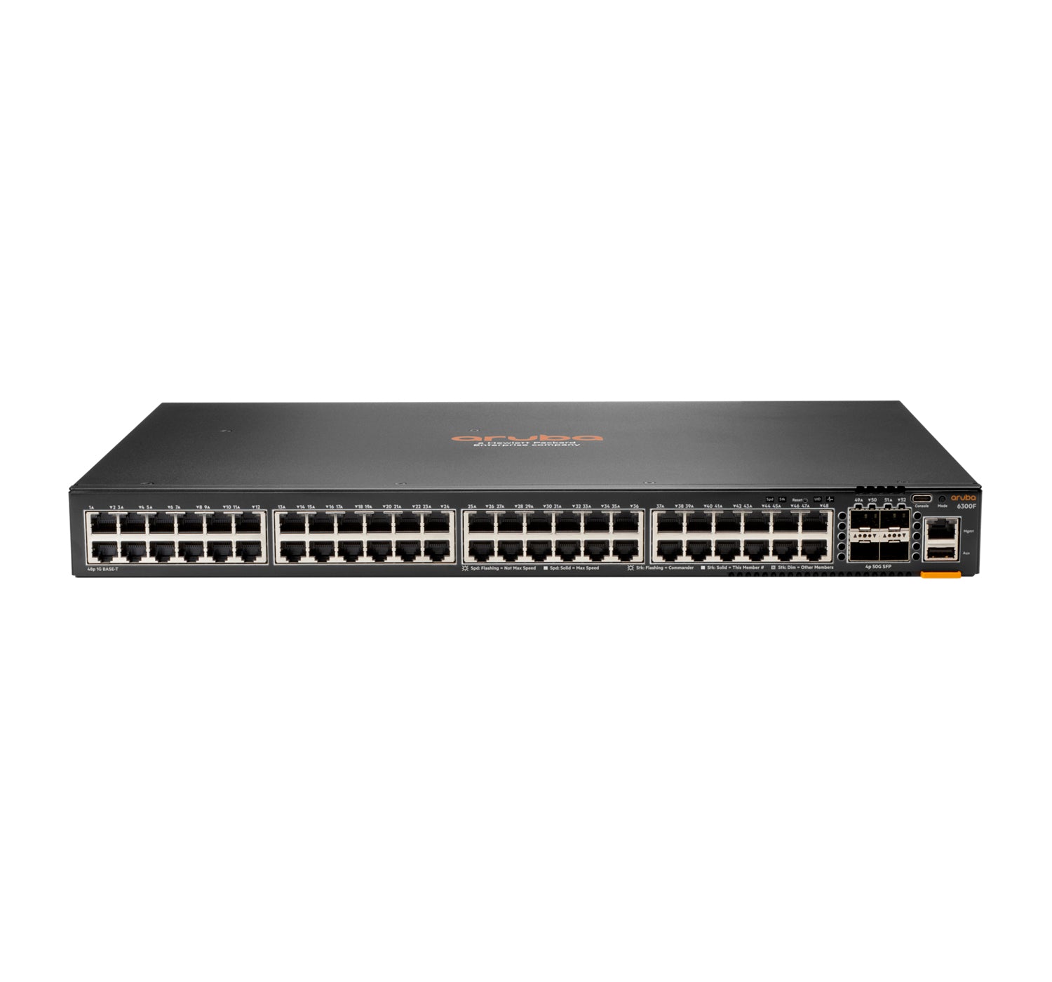 HPE Aruba 6300F 48G 4SFP56 – Managed Switch – 48×GbE, 4×SFP56, L3, 1U