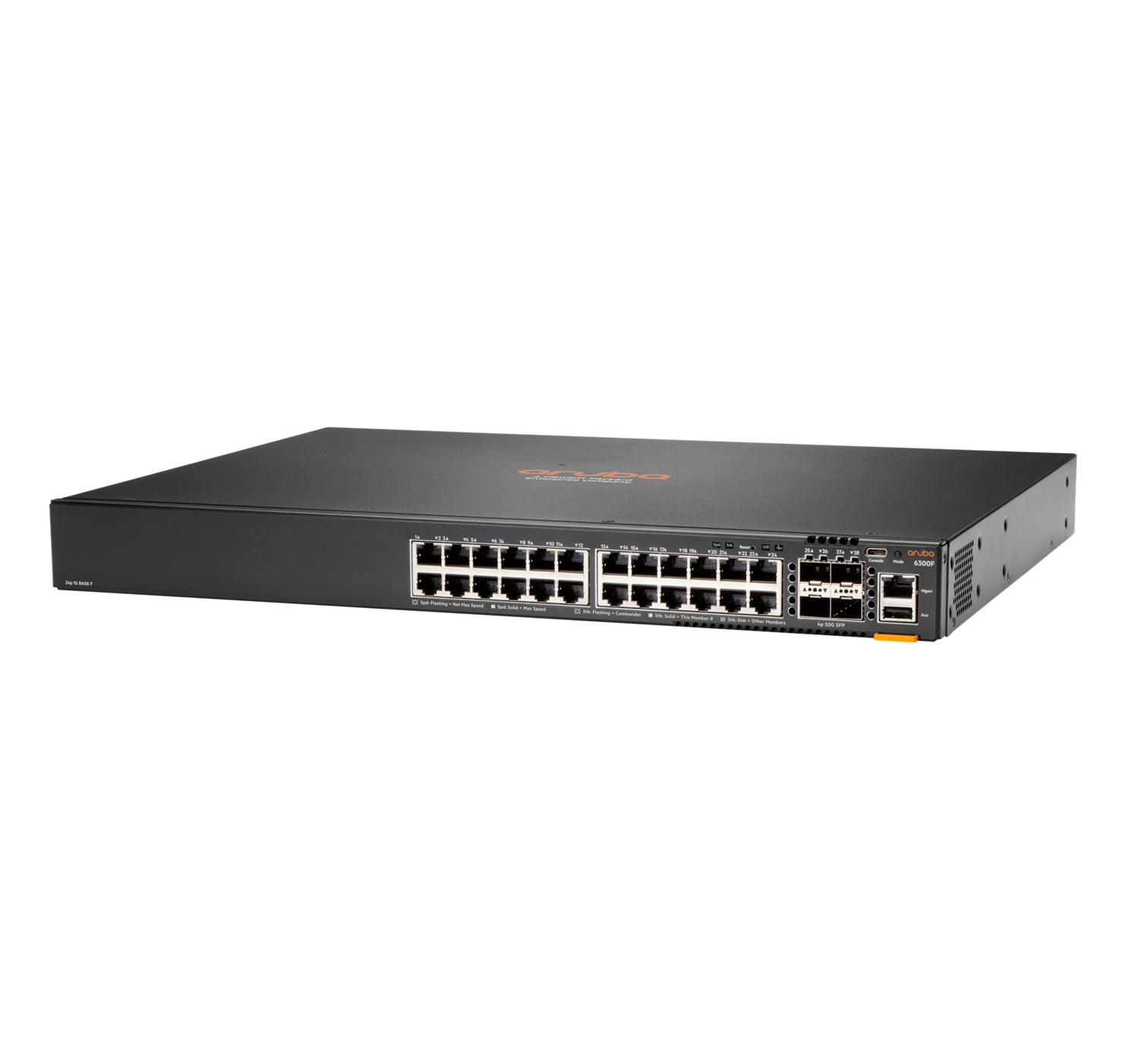 HPE Aruba Networking CX 6300F 24 – Managed Switch – 24×GbE, 4×SFP56, L3, 1U