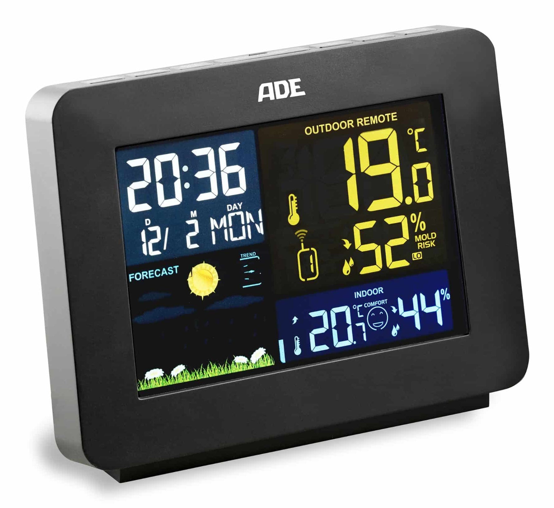 ADE WS1917 Temperatur-/Feuchtesensor – Kabellos, 0–50 °C, 20–95 %, Innen/Aussen