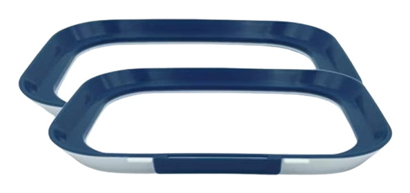 Mediashop Livington – Frischhalteplatte 2er-Set, 30 × 22 × 3 cm, Thermoplastisches Polyurethan (TPU), transparent/blau
