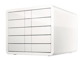 HAN i-Box Schubladenelement – 5 Schubladen, für A4/C4, weiss, Kunststoff, B 295 × H 247 × T 355 mm