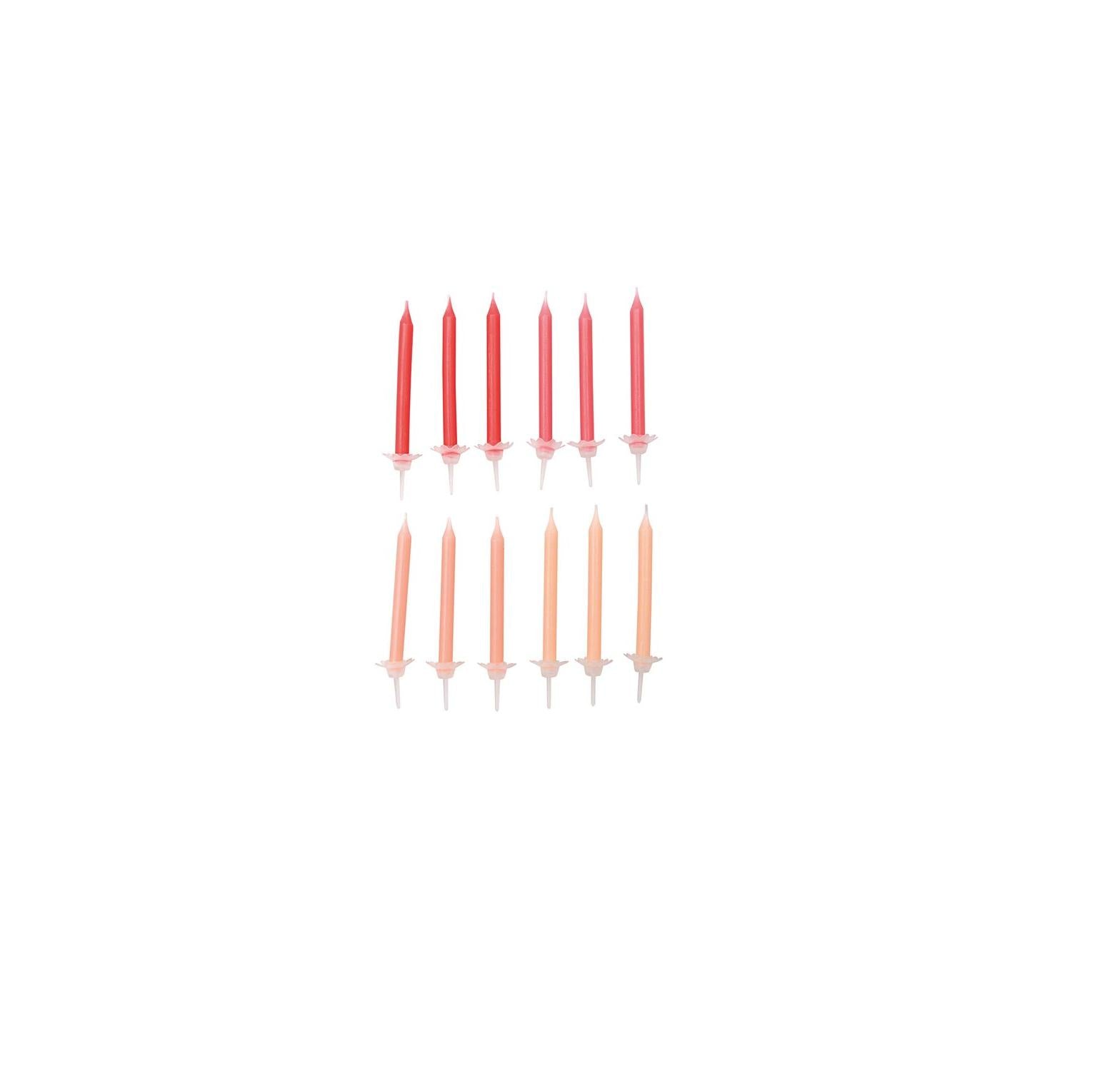 Rico Design Geburtstagskerzen Fashion – mehrfarbig – 8,5 × 15 × 2 cm – Paraffinwachs – 24 Stk