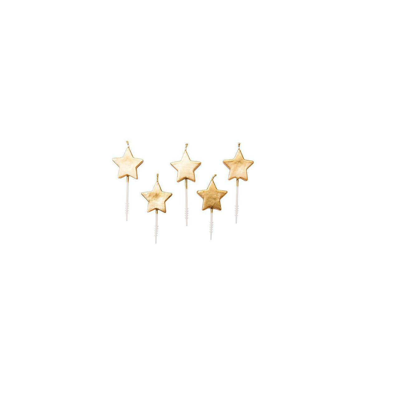 Rico Design Geburtstagskerzen Sterne – Gold – 5 Stk
