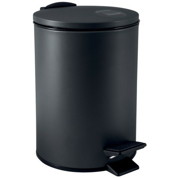 Spirella Papierkorb Adelar – 3 l – Stahl, schwarz matt – B × H × T 168 × 228 × 250 mm