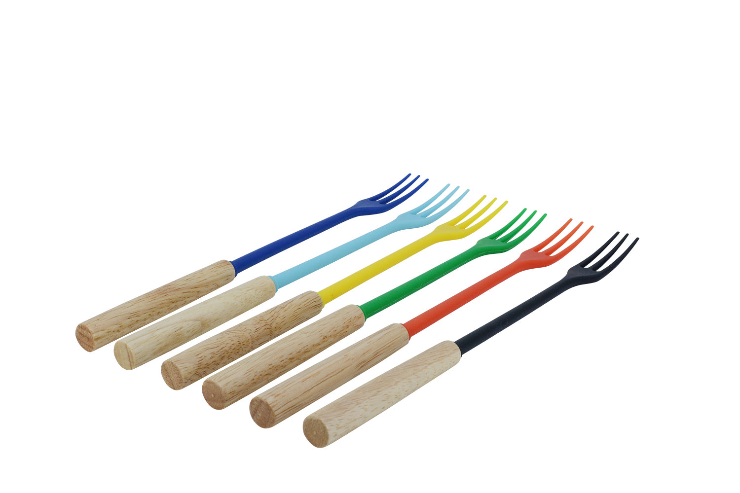 Kadastar Fonduegabeln – 6er-Set, Nylon, Holzgriff, Braun, FSC, für Käsefondue