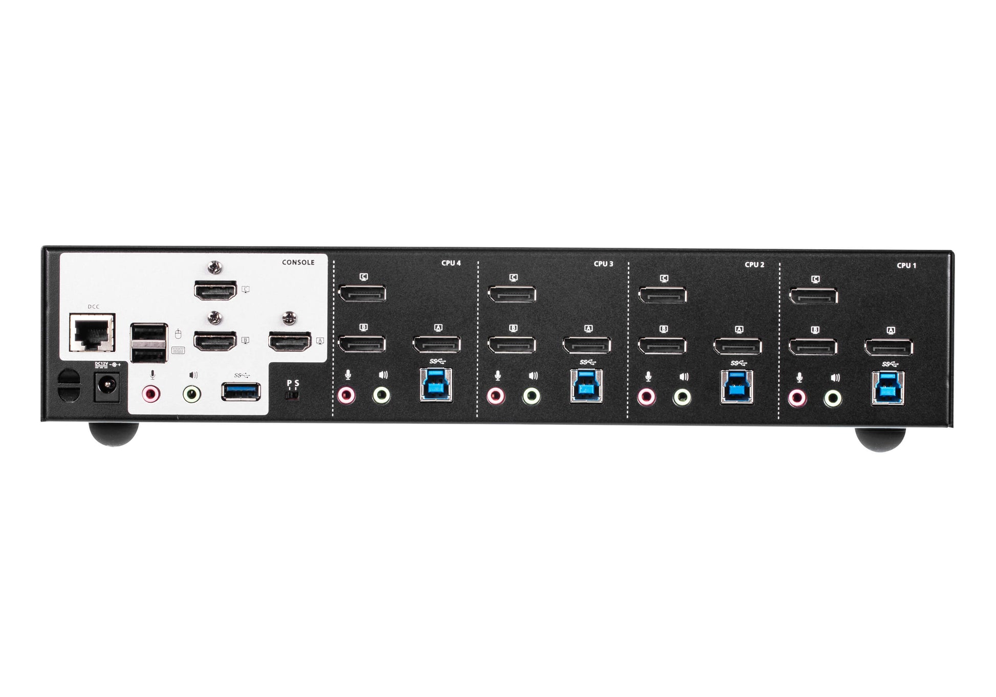 ATEN CS1964 – 4-Port DP KVM-Switch, Dreifach-Display – 4K/60 Hz, USB 3.0-Hub, Audio