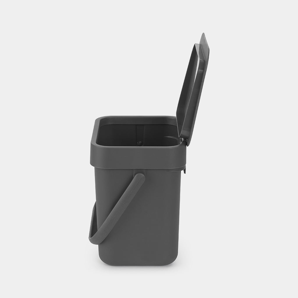 Brabantia Komposteimer Sort & Go – 3 l – Kunststoff, rechteckig – grau