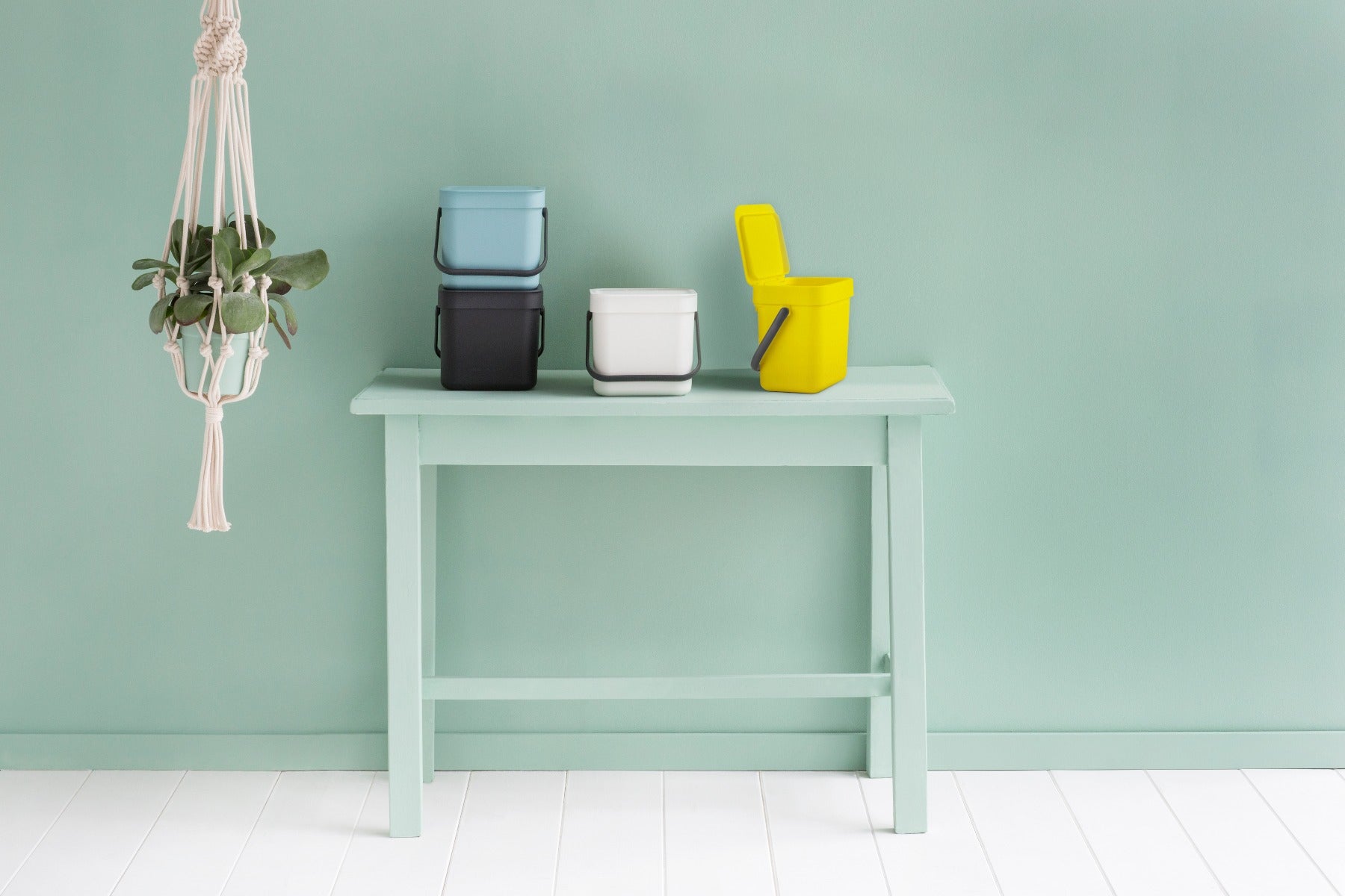 Brabantia Komposteimer Sort & Go – 3 l – Kunststoff, rechteckig – grau