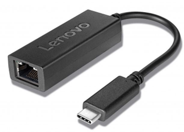 Lenovo USB-C zu RJ-45 Netzwerkadapter – 1 Gbit/s, USB 2.0, 0,21 m, Schwarz