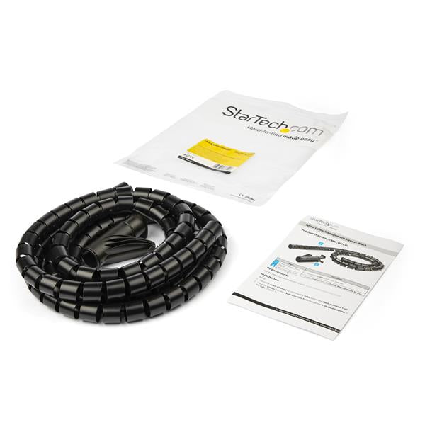 StarTech.com Kabelschlauch – Ø 25 mm – 2,5 m – PE – Schwarz