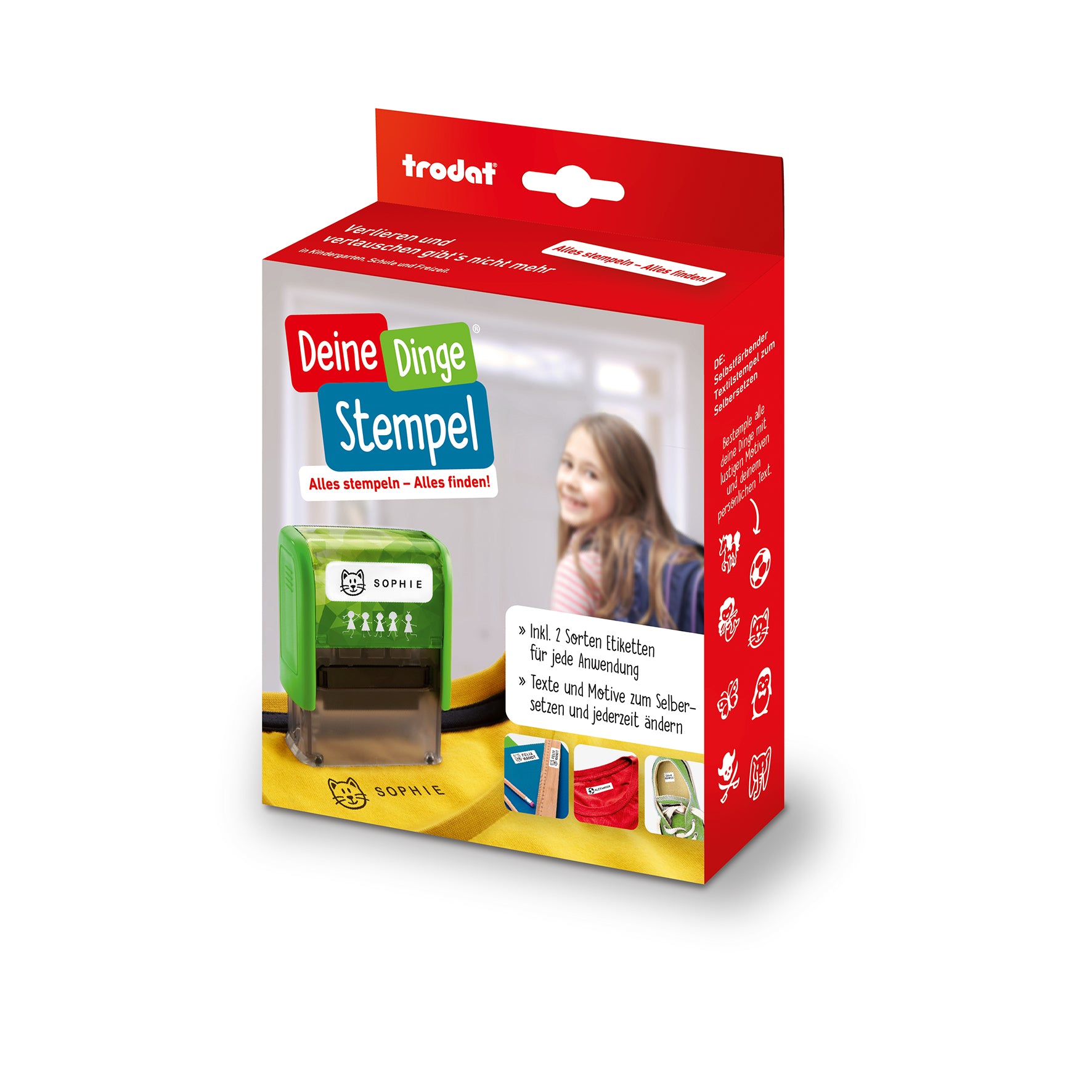 Wedo Motivstempel – Motiv: Schriftzug (3 Zeilen), Kunststoff