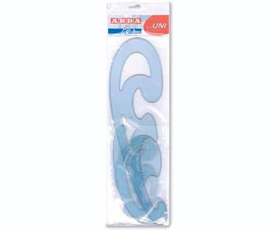 ARDA Wandtafel-Lineal 13,9 cm×16,8 cm×31,1 cm – Kunststoff, Blau, mit abgerundeten Ecken – 3er-Set